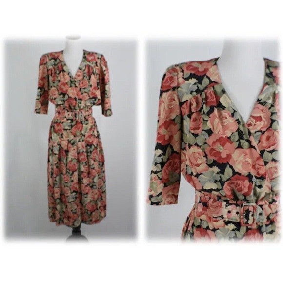 Scarlet  Made In USA and Pink Floral Garden Justine Dress - Picture 4 of 10